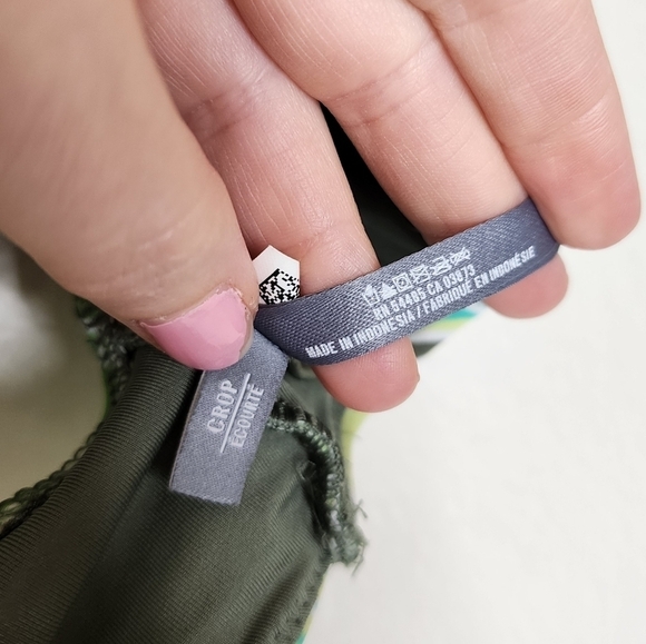 Aerie Green Tropical Halter Keyhole Swim Top S - Picture 4 of 5